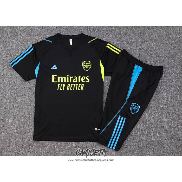 Chandal del Arsenal 2023-2024 Manga Corta Negro - Pantalon Corto
